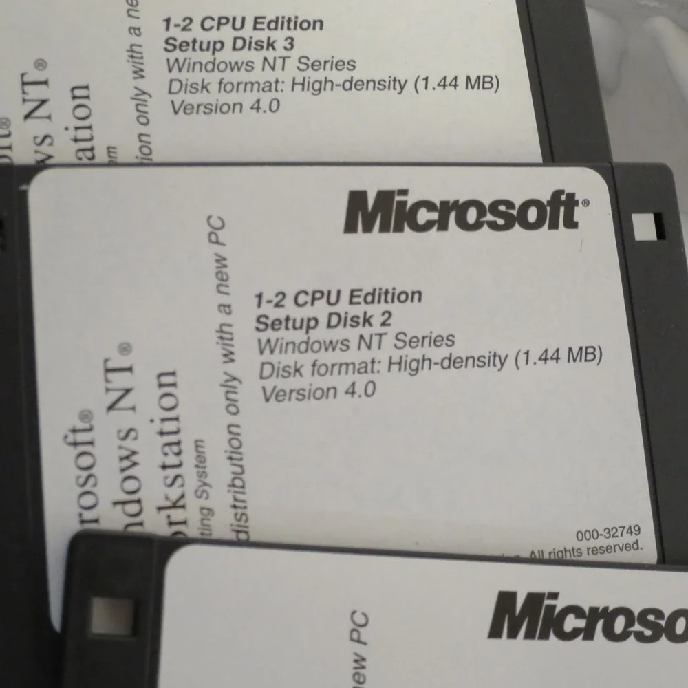 Microsoft Windows NT 4.0 Workstation 1-2 CPU Floppy Setup Disk Set (Tested) - 09